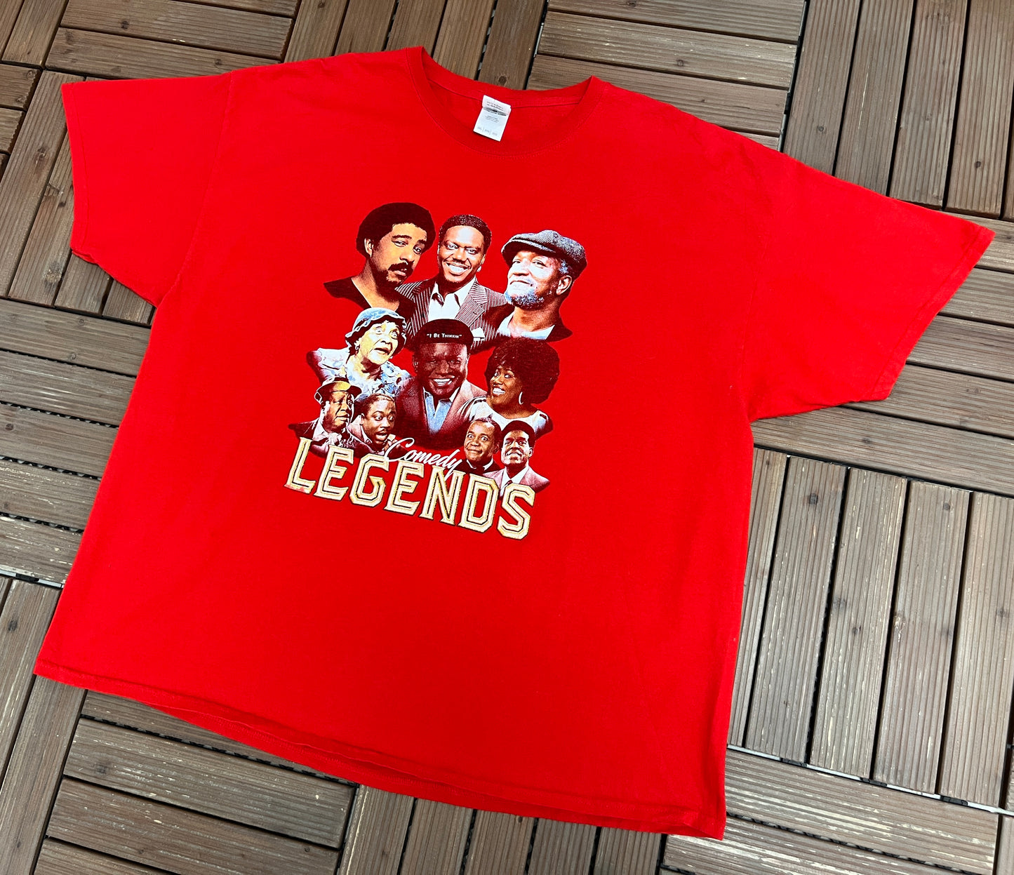 Comedy Legends Graphic Tee | Size XXX-Large | Vintage 2000s Comedy Promotional Red T-Shirt |