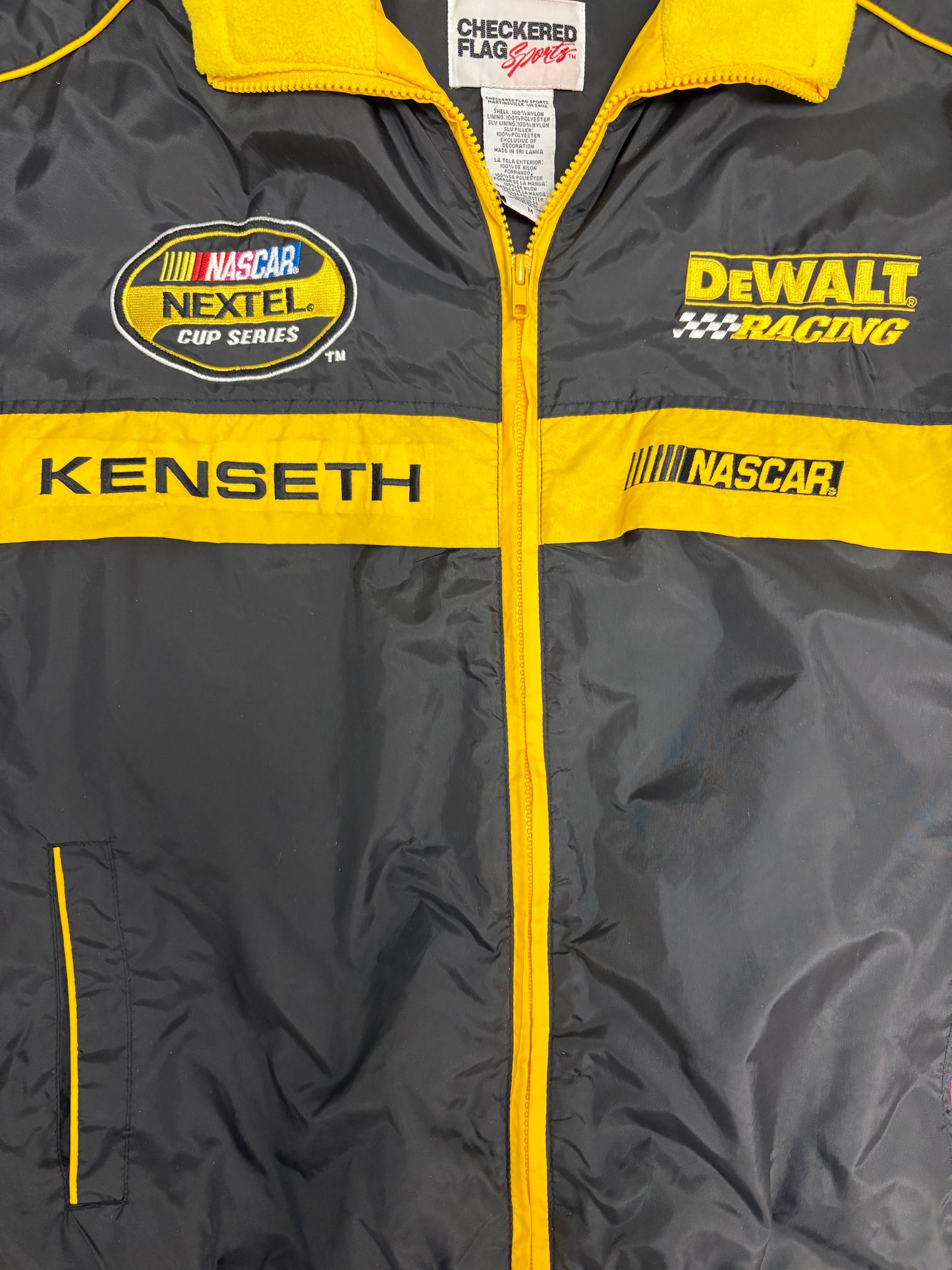 Matt Kenseth NASCAR Nextel Cup Series Puffer Jacket | Size Medium | Vintage 2000s NASCAR Racing Black Coat |