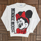 Minnie Mouse Big Print Graphic Crewneck | Size Small | Vintage 1990s Promotional Cartoon White Sweatshirt |