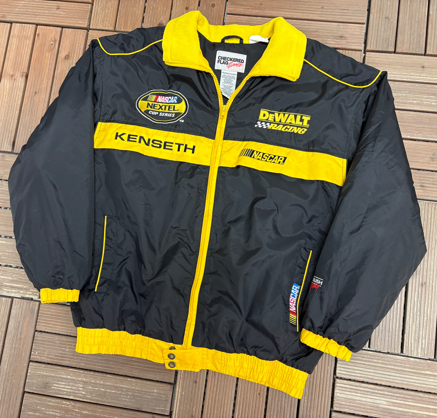 Matt Kenseth NASCAR Nextel Cup Series Puffer Jacket | Size Medium | Vintage 2000s NASCAR Racing Black Coat |