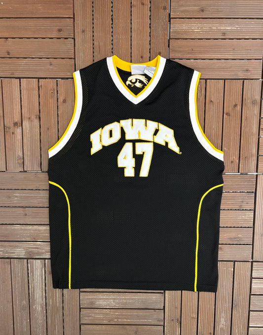 Iowa Hawkeyes Stitched Basketball Jersey | Size Large | Vintage 2000s College Black Jersey |