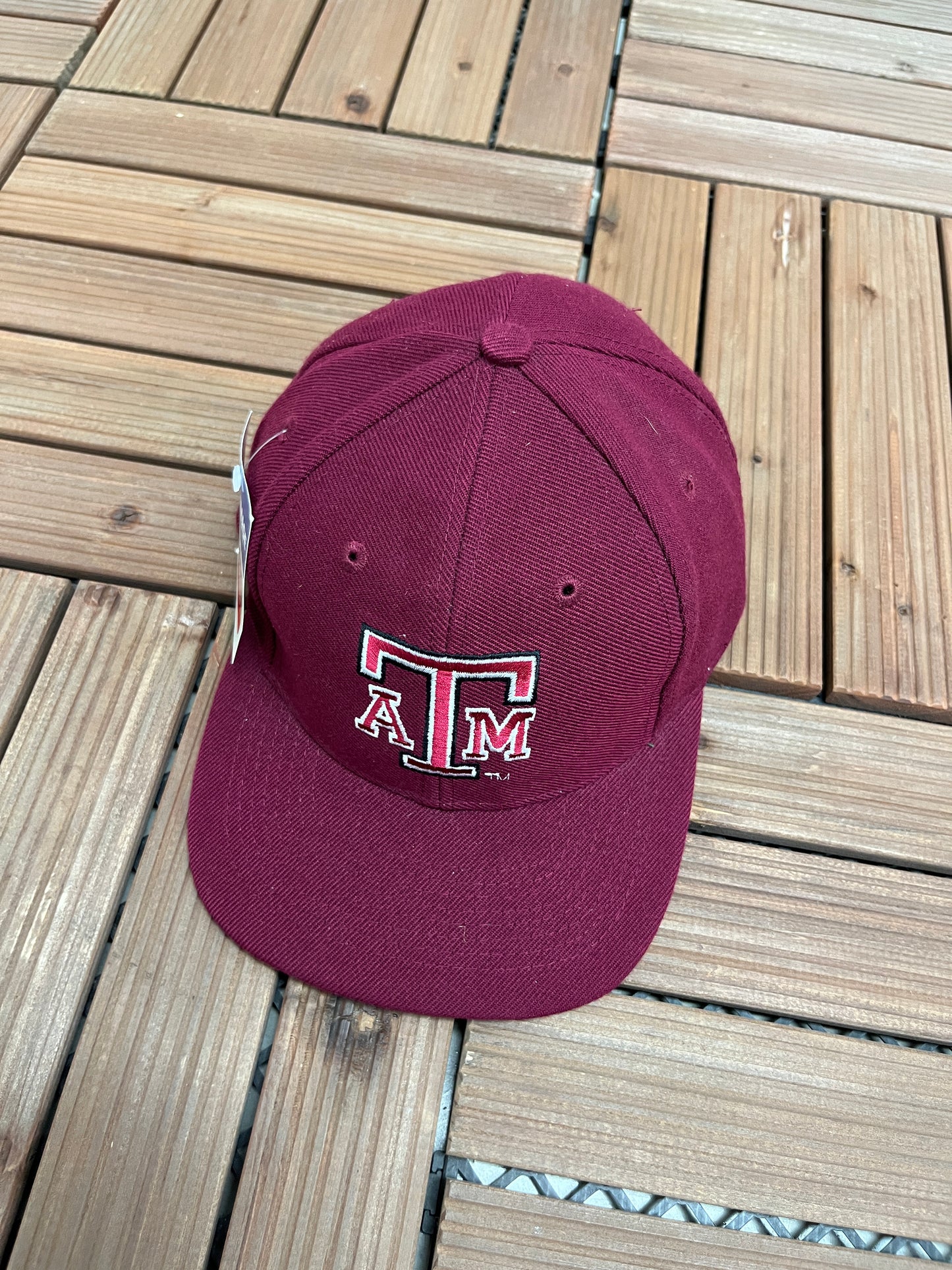 Texas A&M Aggies Embroidered Graphic Hat | Snap Back | Vintage 1990s University Red Cap |