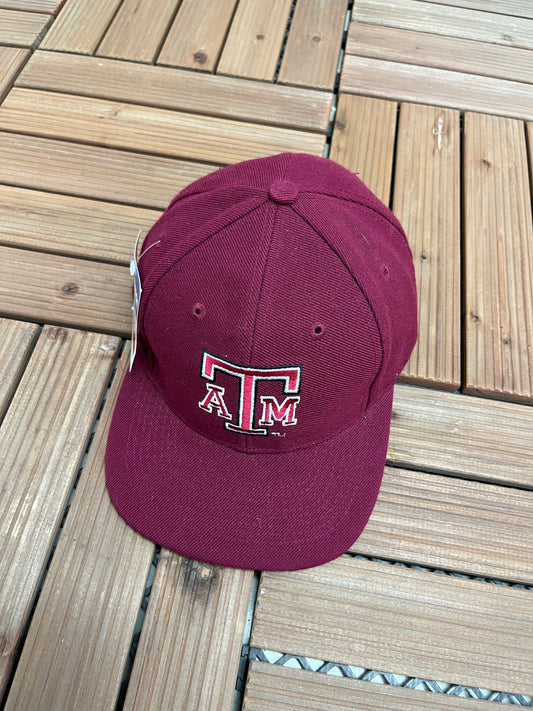 Texas A&M Aggies Embroidered Graphic Hat | Snap Back | Vintage 1990s University Red Cap |