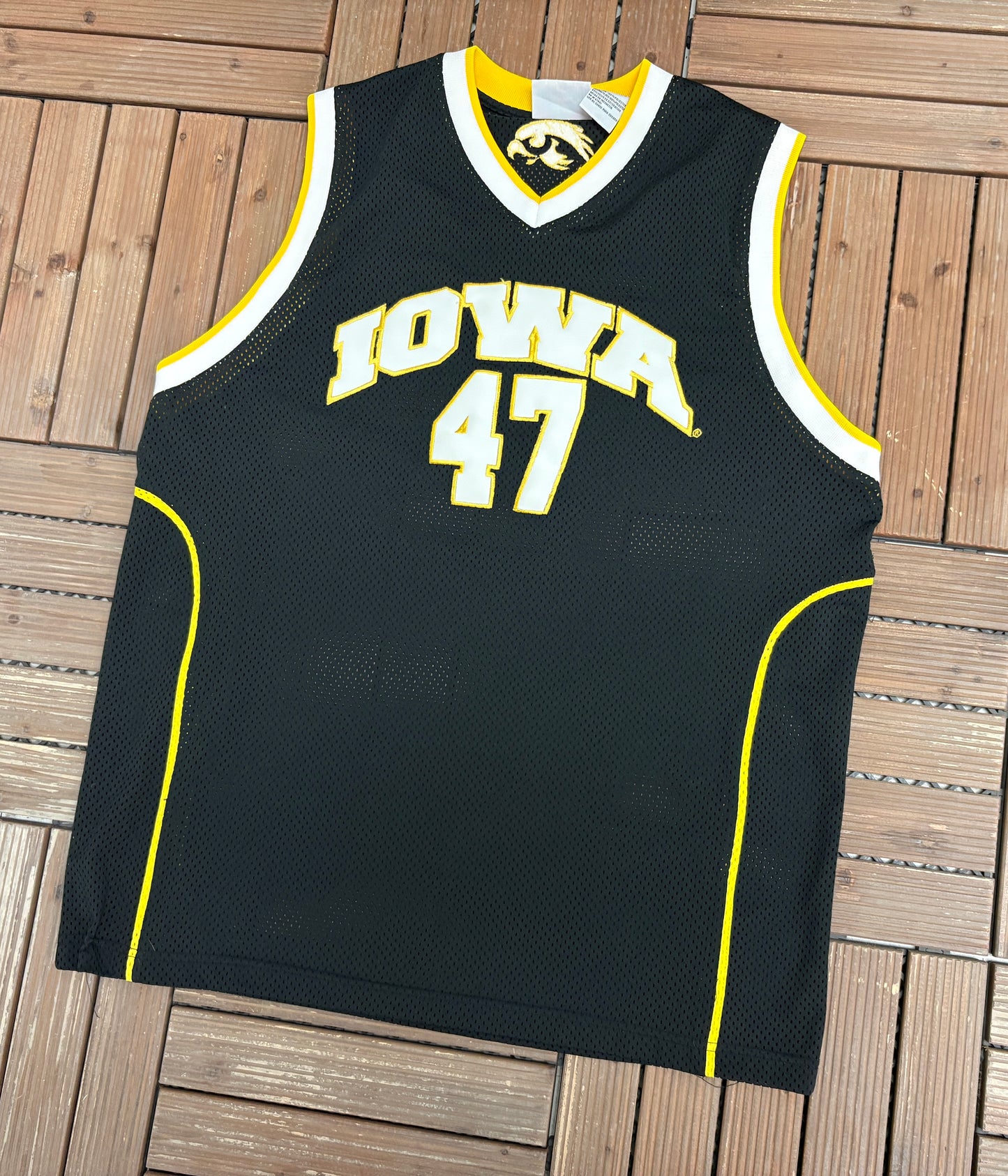 Iowa Hawkeyes Stitched Basketball Jersey | Size Large | Vintage 2000s College Black Jersey |