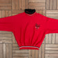 Chicago Bulls Embroidered Turtleneck Graphic Crewneck | Size X-Large | Vintage 1990s NBA Basketball Red Sweater |