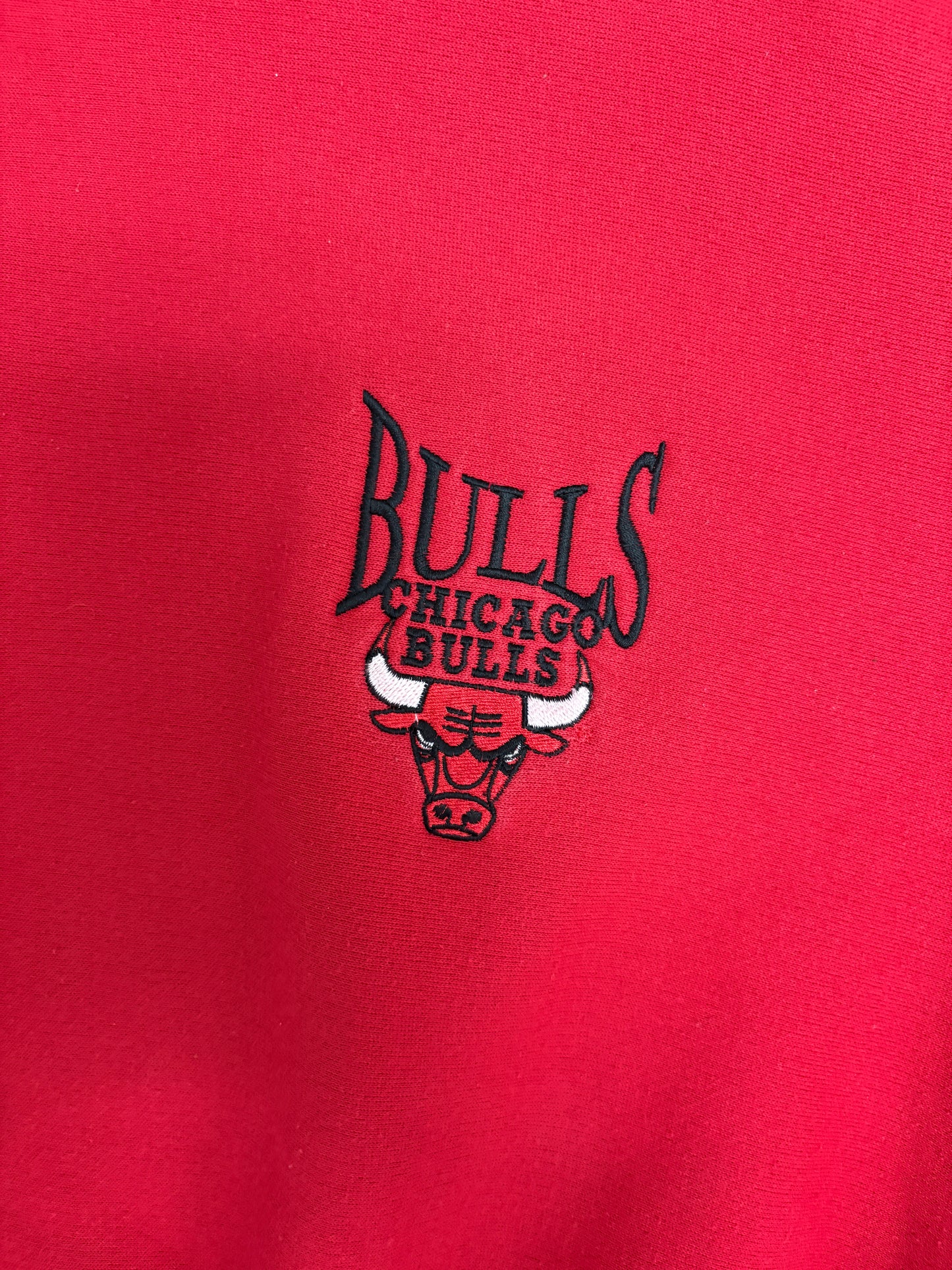 Chicago Bulls Embroidered Turtleneck Graphic Crewneck | Size X-Large | Vintage 1990s NBA Basketball Red Sweater |
