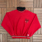 Chicago Bulls Embroidered Turtleneck Graphic Crewneck | Size X-Large | Vintage 1990s NBA Basketball Red Sweater |