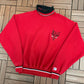 Chicago Bulls Embroidered Turtleneck Graphic Crewneck | Size X-Large | Vintage 1990s NBA Basketball Red Sweater |