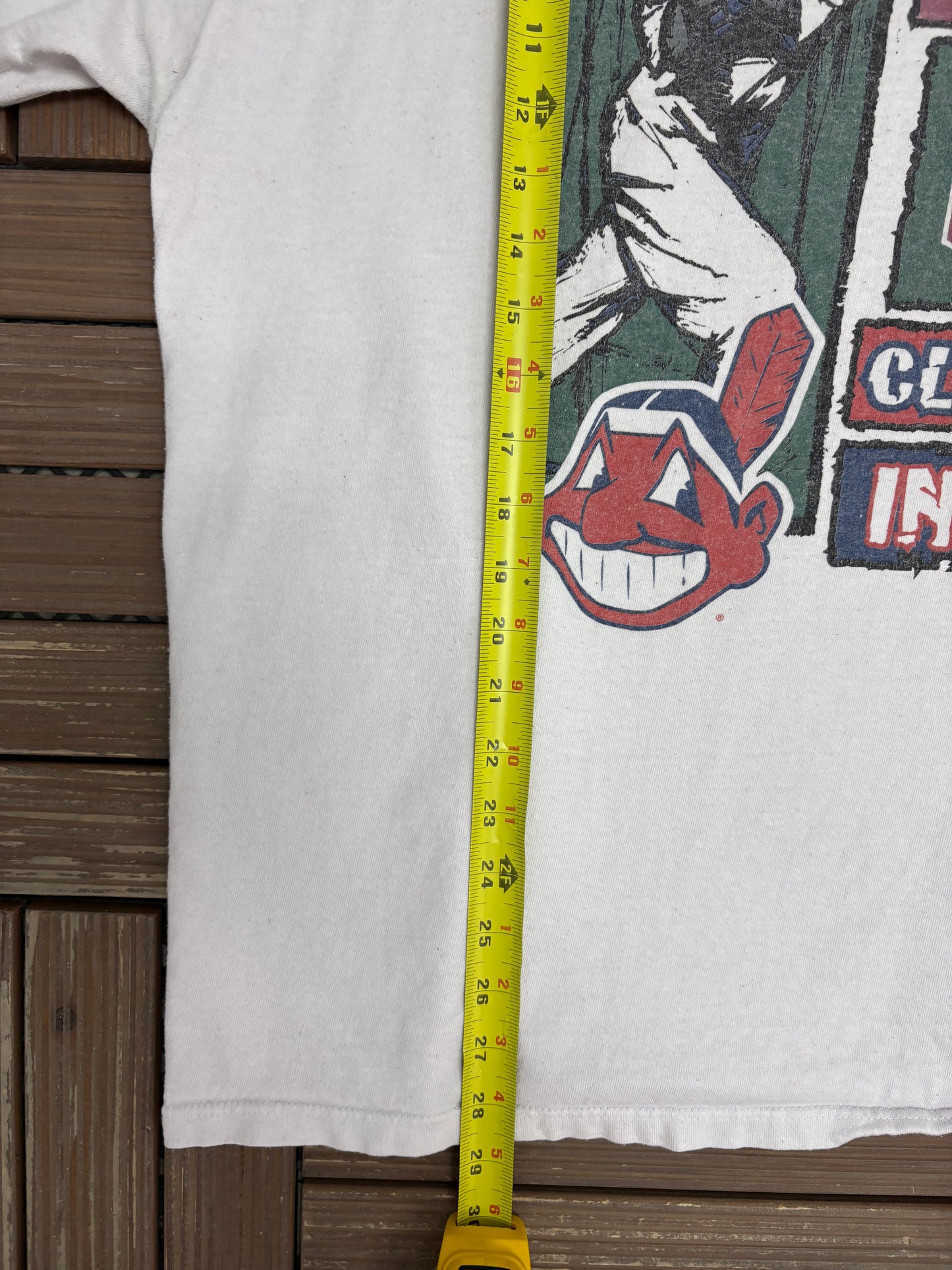 Cleveland Indians Central Division Champions 1996 Graphic Tee | Size XX-Large | Vintage 1990s MLB Baseball White T-Shirt |