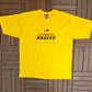 Atlanta Braves Embroidered Graphic Tee | Size XX-Large | Vintage 1990s MLB Baseball Yellow T-Shirt |