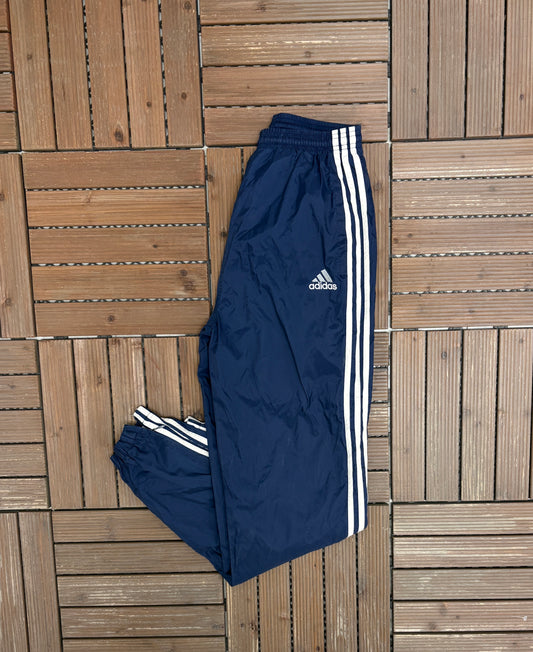 Adidas Striped Graphic Track Pants | Size Small | Vintage 2000s Blue Branded Pants |