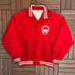 Canada Hockey Graphic Varsity Jacket | Size Large | Vintage 1990s Red Bomber Coat |