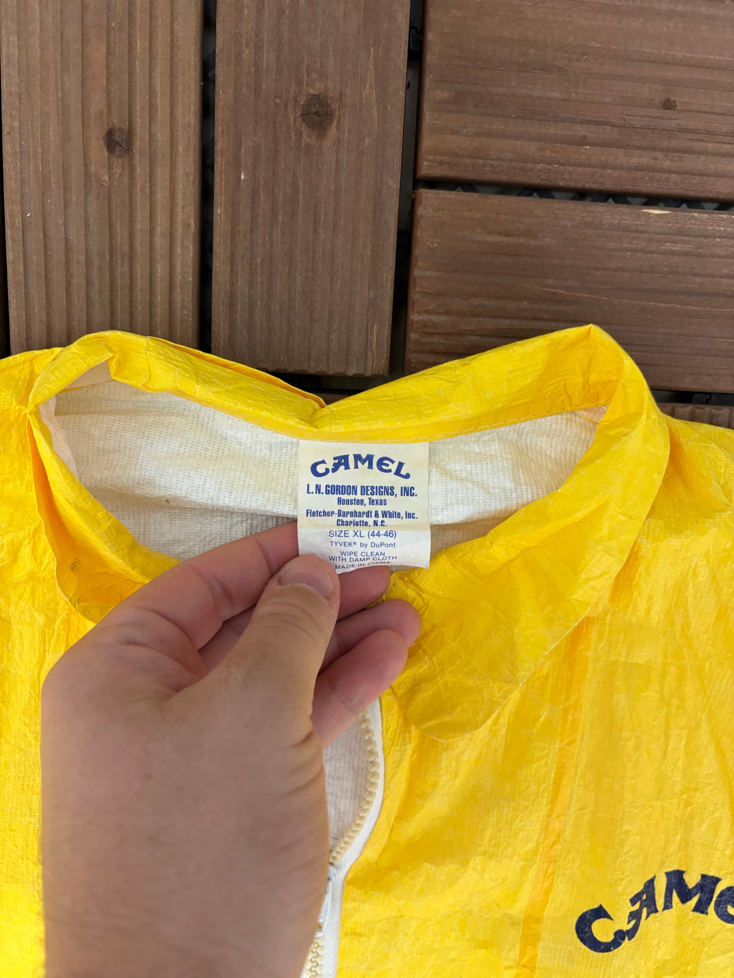 Camel Cigarettes Graphic Windbreaker | Size X-Large | Vintage 1990s Promotional Yellow Jacket |