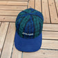 JPMorgan Embroidered Graphic Hat | Metal Clasp | Vintage 1990s Promotional Plaid Cap |