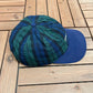 JPMorgan Embroidered Graphic Hat | Metal Clasp | Vintage 1990s Promotional Plaid Cap |