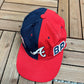 Atlanta Braves Embroidered Hat | Adjustable With Snap Back | Vintage 1990s MLB Baseball Red & Blue Cap |