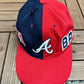 Atlanta Braves Embroidered Hat | Adjustable With Snap Back | Vintage 1990s MLB Baseball Red & Blue Cap |