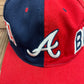 Atlanta Braves Embroidered Hat | Adjustable With Snap Back | Vintage 1990s MLB Baseball Red & Blue Cap |