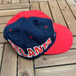 Atlanta Braves Embroidered Hat | Adjustable With Snap Back | Vintage 1990s MLB Baseball Red & Blue Cap |