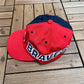 Atlanta Braves Embroidered Hat | Adjustable With Snap Back | Vintage 1990s MLB Baseball Red & Blue Cap |