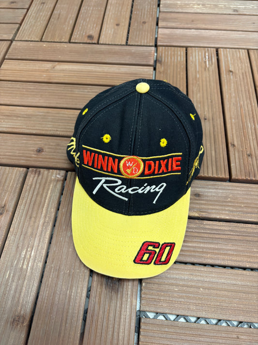 Winn Dixie Mark Martin Graphic Hat | Snap Back | Vintage 1990s NASCAR Racing Black Cap |