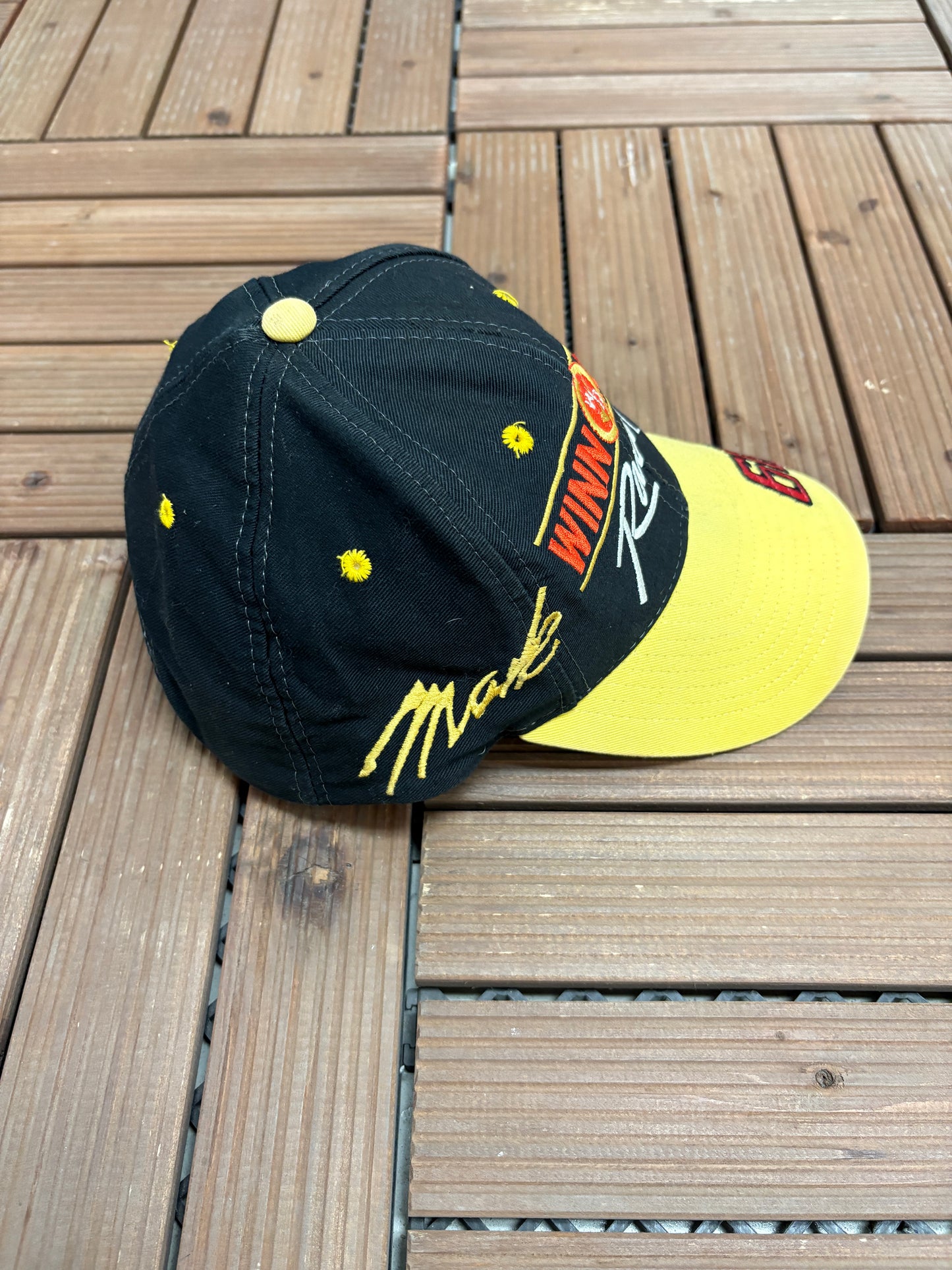 Winn Dixie Mark Martin Graphic Hat | Snap Back | Vintage 1990s NASCAR Racing Black Cap |