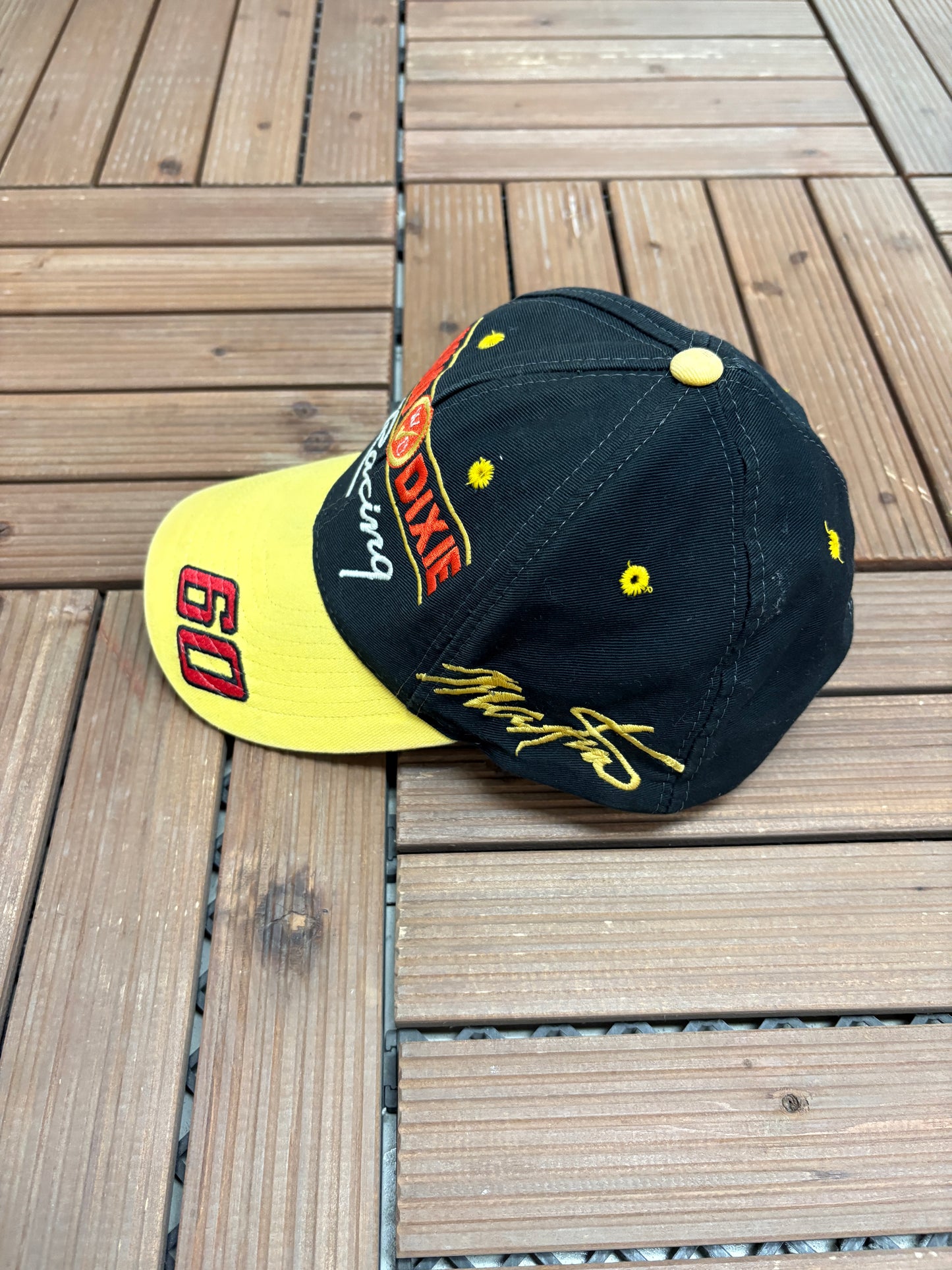 Winn Dixie Mark Martin Graphic Hat | Snap Back | Vintage 1990s NASCAR Racing Black Cap |