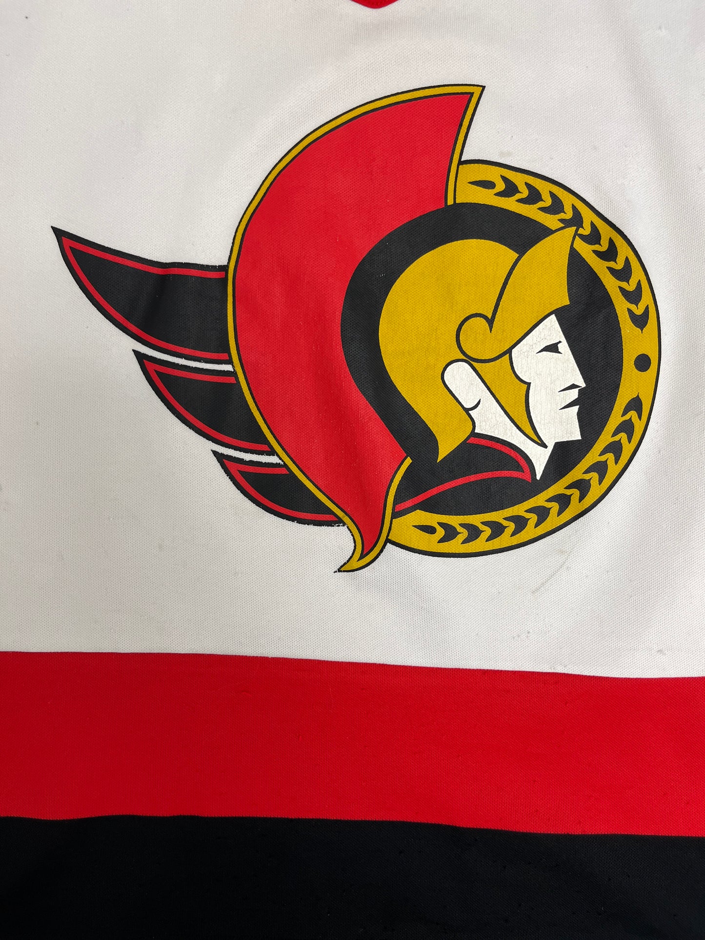 Ottawa Senators Stitched Hockey Jersey | Size Medium | Vintage 1990s NHL Hockey White Jersey |