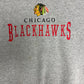 Chicago Blackhawks Embroidered Graphic Crewneck | Size Large | Vintage 1990s NHL Hockey Grey Sweater |