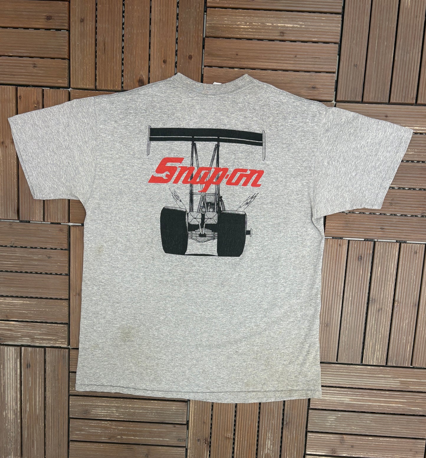 Doug Herbert Snap-On Racing Graphic Tee | Size X-Large | Vintage 1990s Racing Grey T-Shirt |