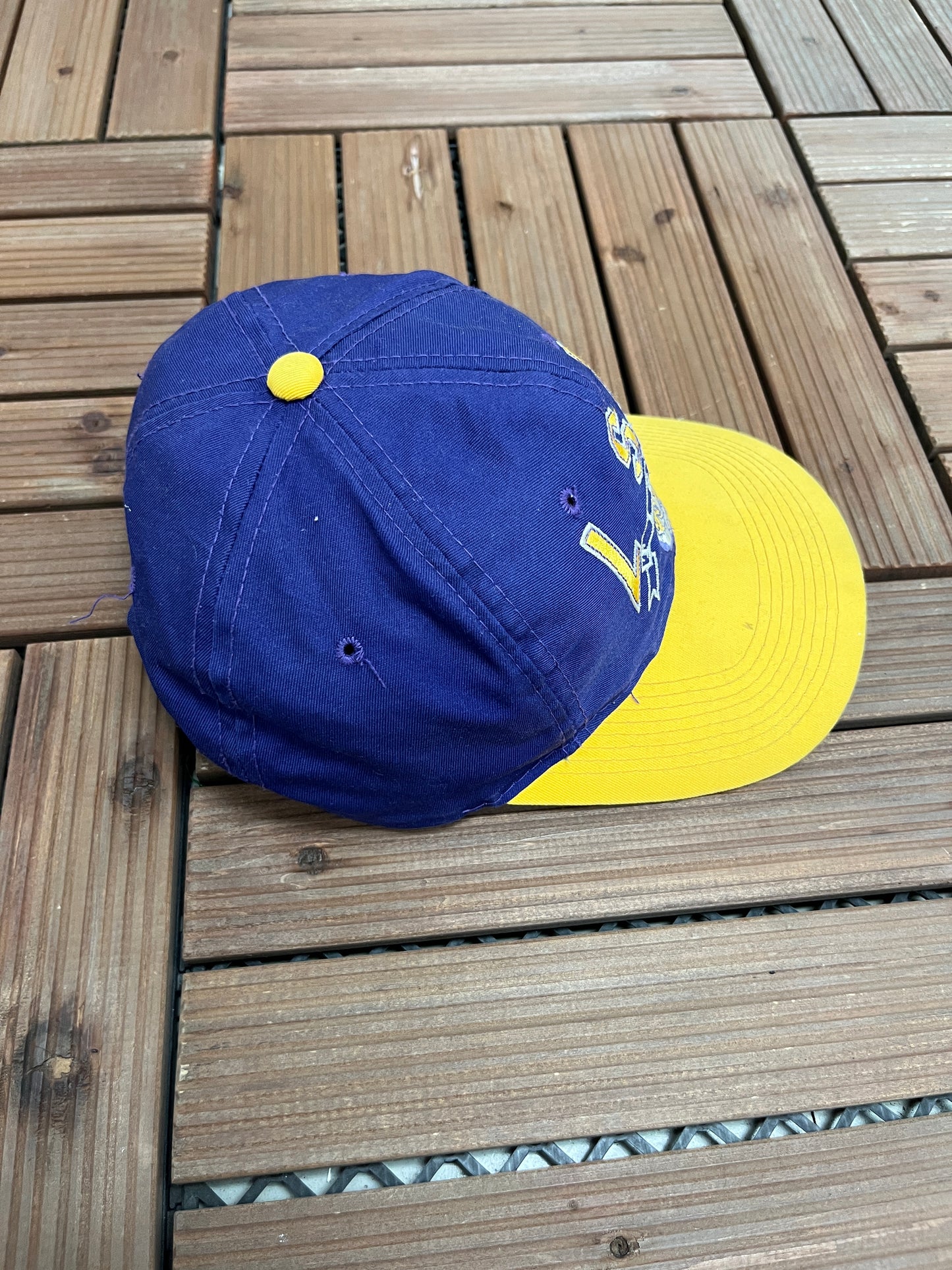 LSU Tigers Embroidered Graphic Hat | Snap Back | Vintage 1990s College Purple Cap |