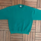 Green Blank Crewneck | Size X-Large | Vintage 1990s Made in USA Green Sweatshirt |