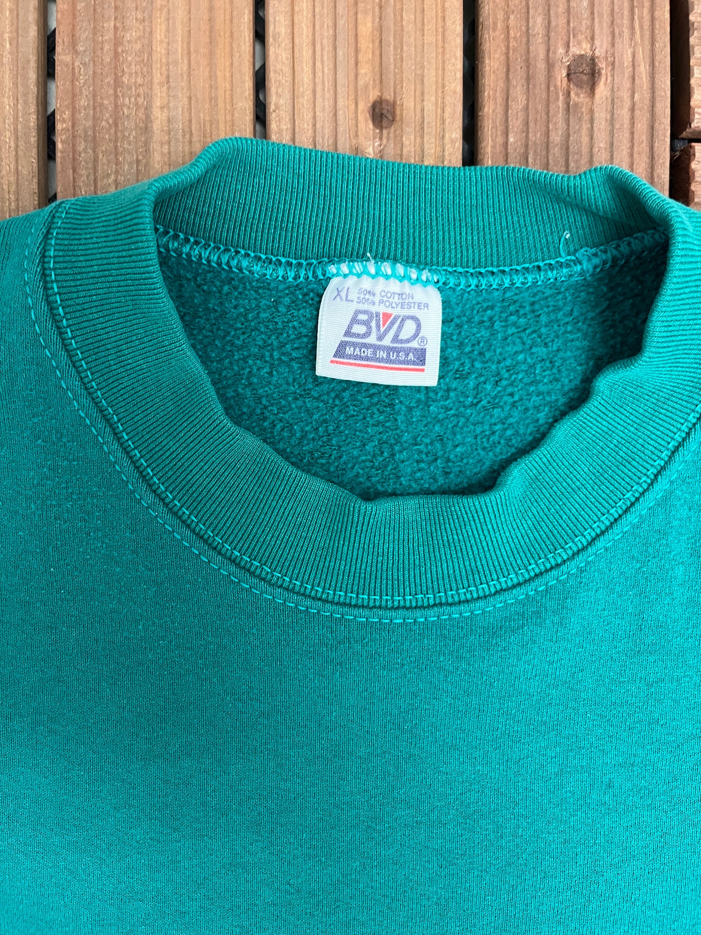 Green Blank Crewneck | Size X-Large | Vintage 1990s Made in USA Green Sweatshirt |