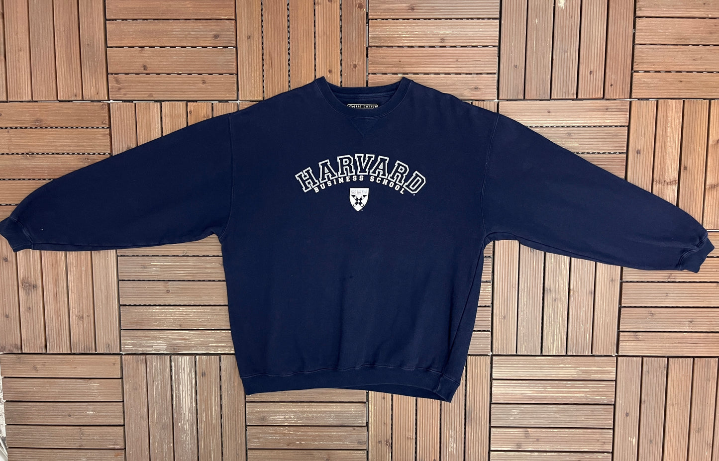 Harvard Business School Graphic Crewneck | Size X-Large | Vintage 1990s College Blue Sweater |