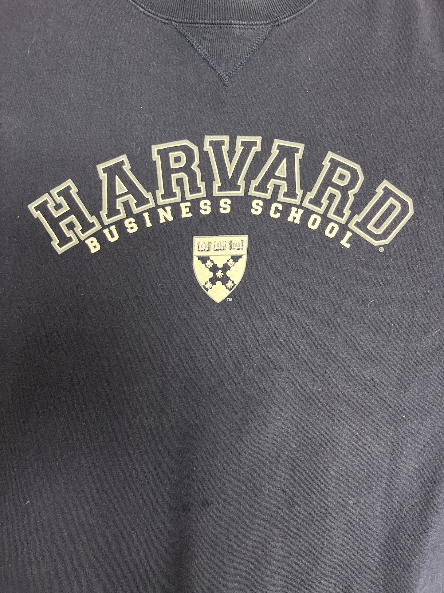 Harvard Business School Graphic Crewneck | Size X-Large | Vintage 1990s College Blue Sweater |