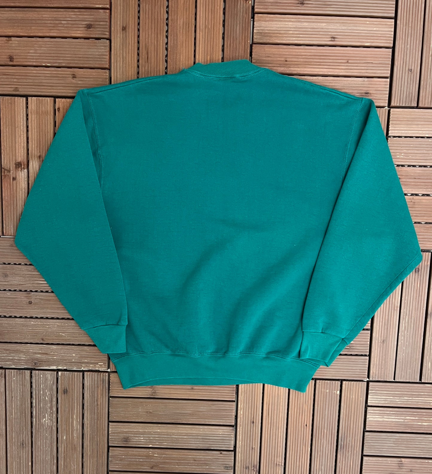 Green Blank Crewneck | Size X-Large | Vintage 1990s Made in USA Green Sweatshirt |