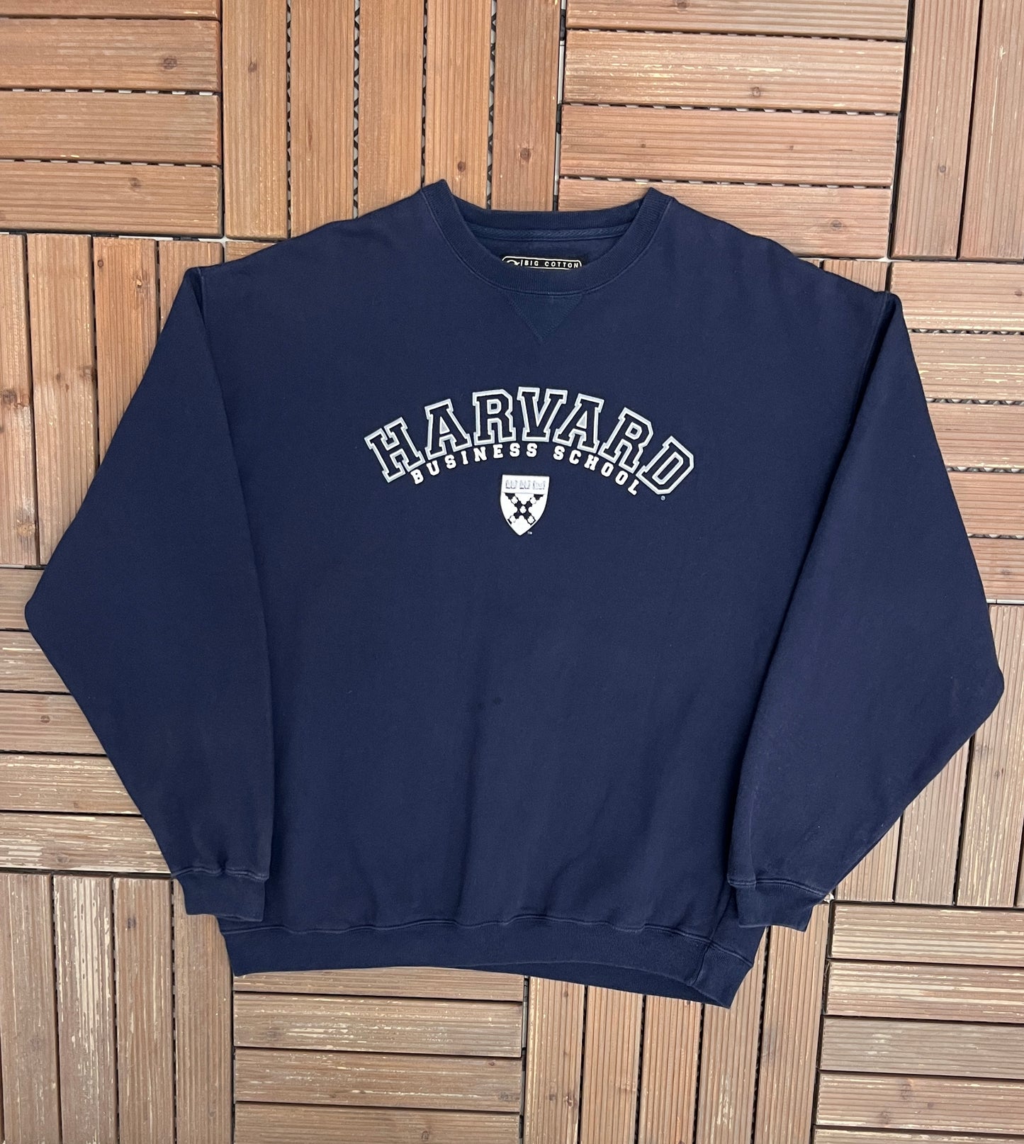 Harvard Business School Graphic Crewneck | Size X-Large | Vintage 1990s College Blue Sweater |