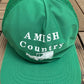 Amish Country Graphic Hat | Snap Back | Vintage 1990s Tourist Promotional Green Trucker Cap |