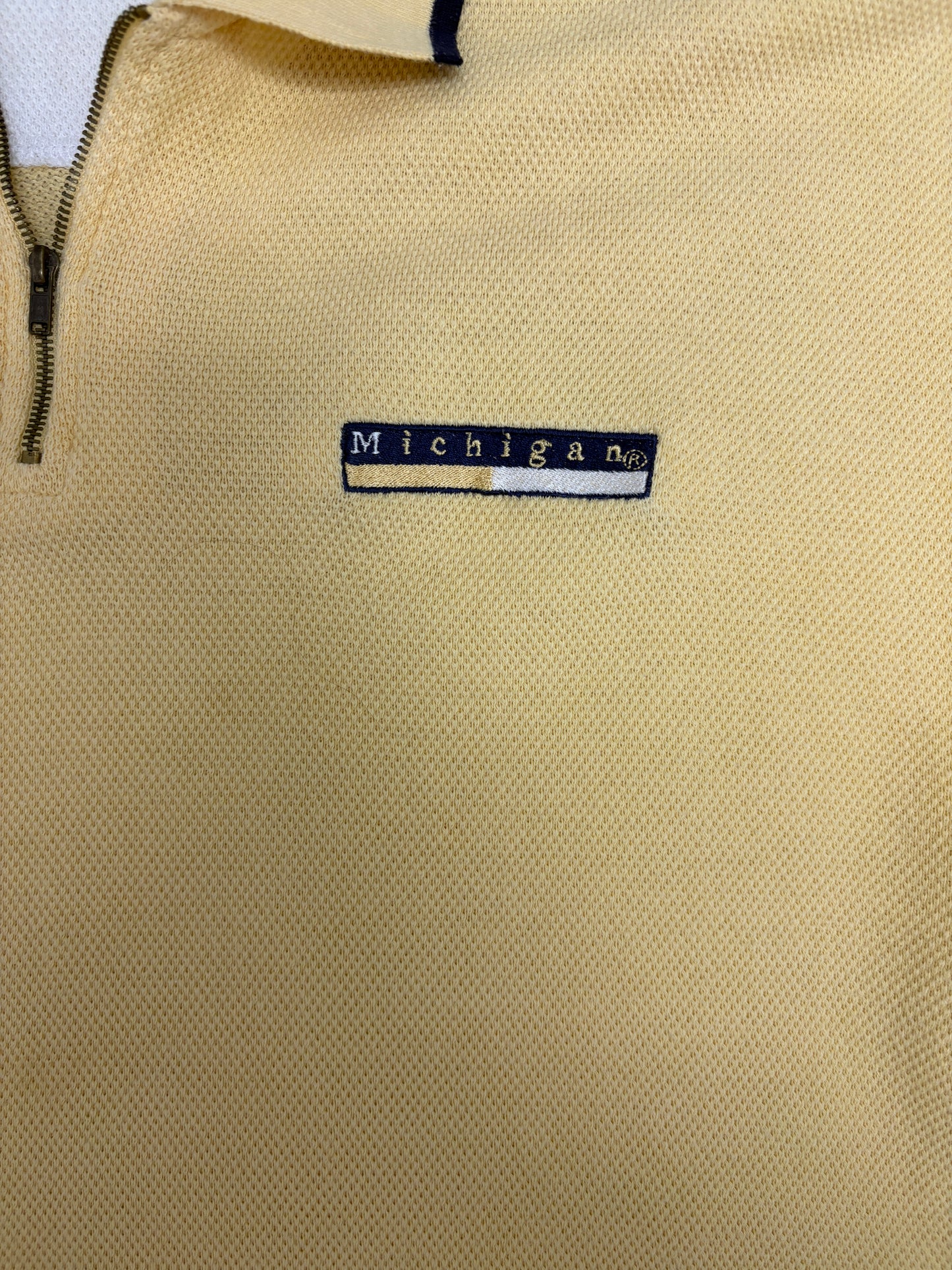 Michigan Wolverines Graphic Tee | Size Large | Vintage 2000s College Yellow Polo T-Shirt |