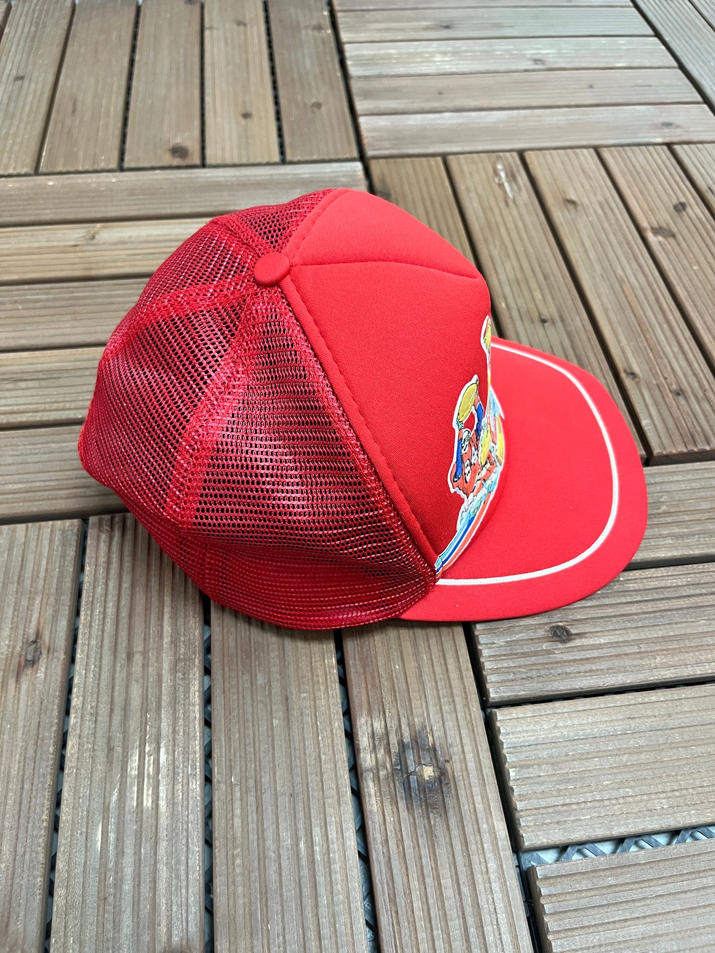 Molson Export Graphic Hat | Snap Back | Vintage 1980s Promotional Red Cap |