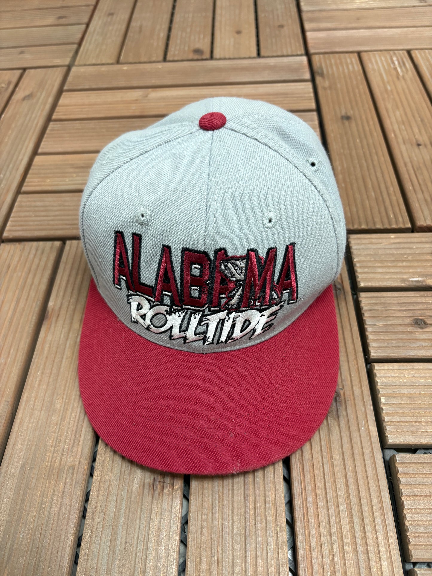 Alabama Crimson Tide Roll Tide Graphic Hat | Snap Back | Vintage 2000s College Grey Cap |