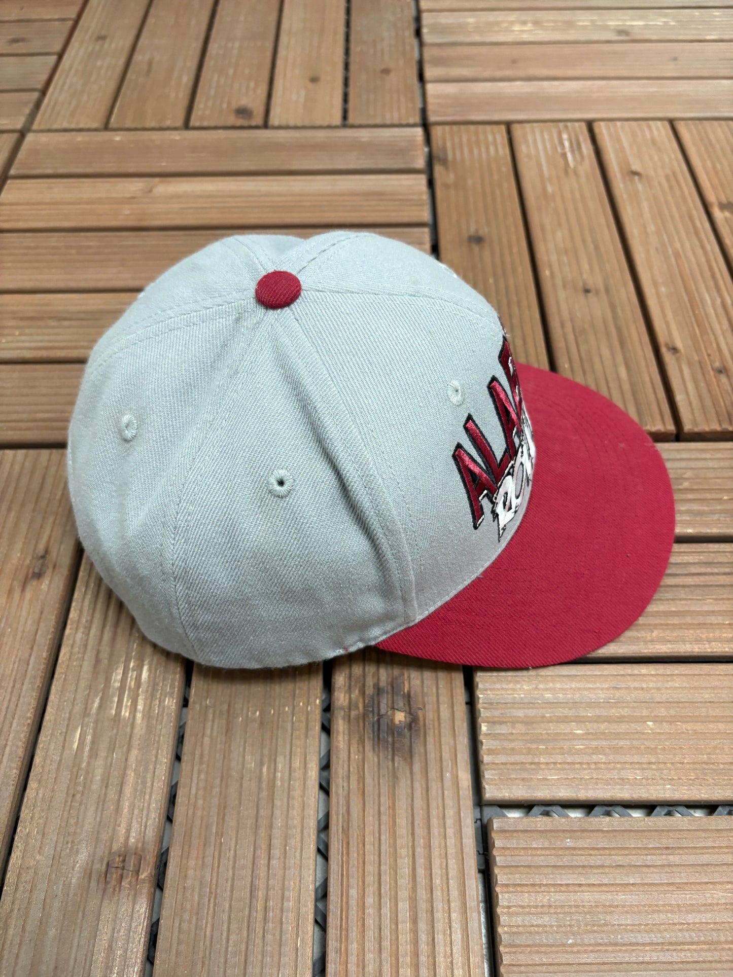 Alabama Crimson Tide Roll Tide Graphic Hat | Snap Back | Vintage 2000s College Grey Cap |