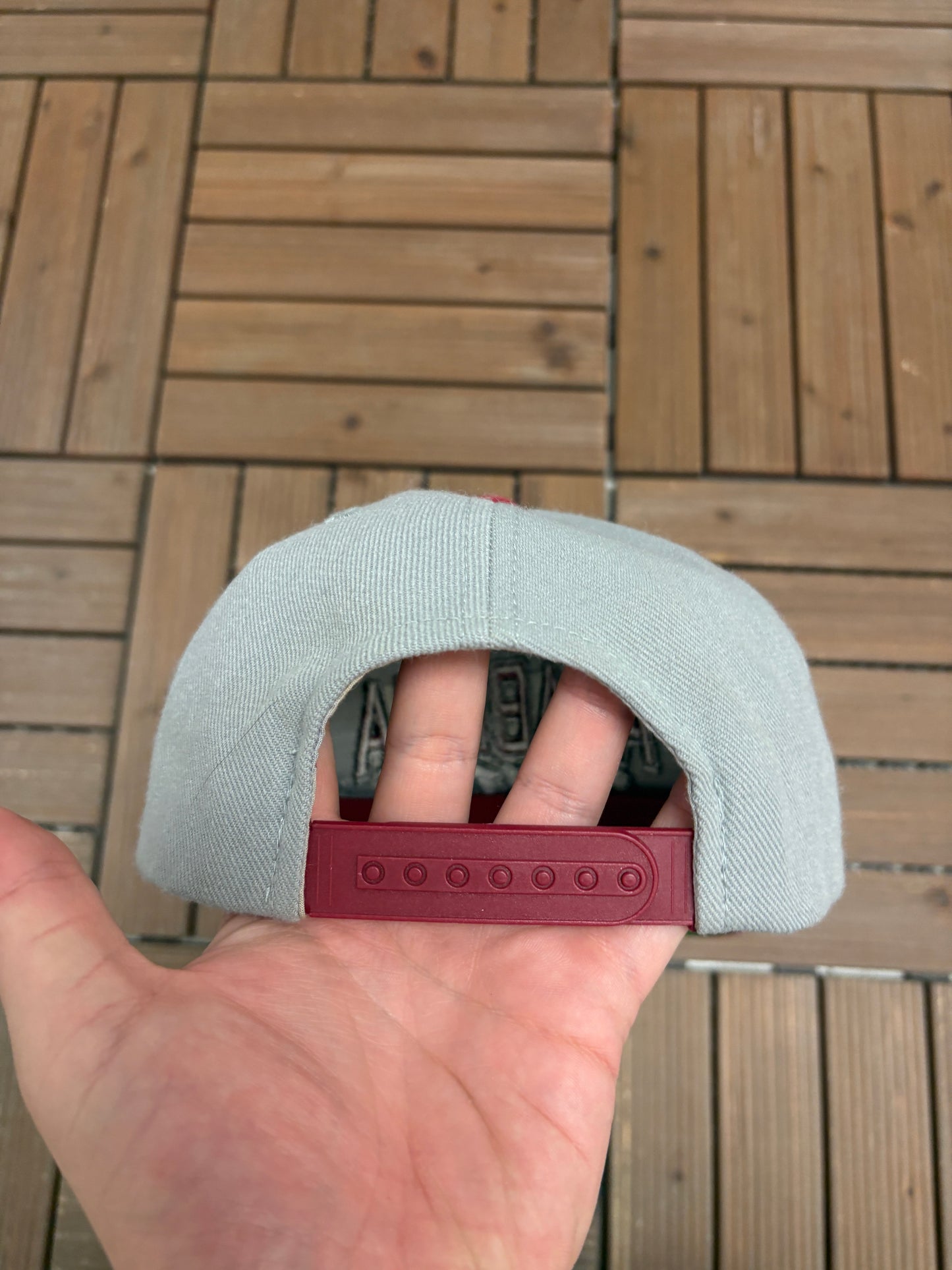 Alabama Crimson Tide Roll Tide Graphic Hat | Snap Back | Vintage 2000s College Grey Cap |