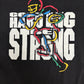 Go Hard, Play Big, Strong Football Graphic Tee | Size X-Large | Vintage 1990s Football Black T-Shirt |