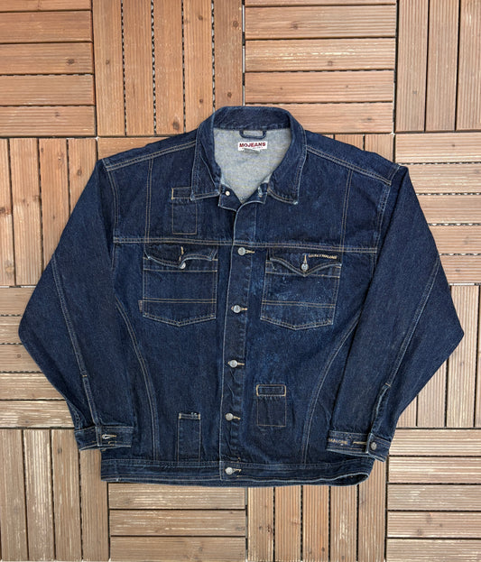 MoJeans by Maurice Malone Denim Jacket | Size XX-Large | Vintage 1990s Dark Blue Jean Jacket |