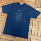 Tigger Imprinted Graphic Tee | Size Large | Vintage 1990s Made in USA Cartoon Blue T-Shirt |