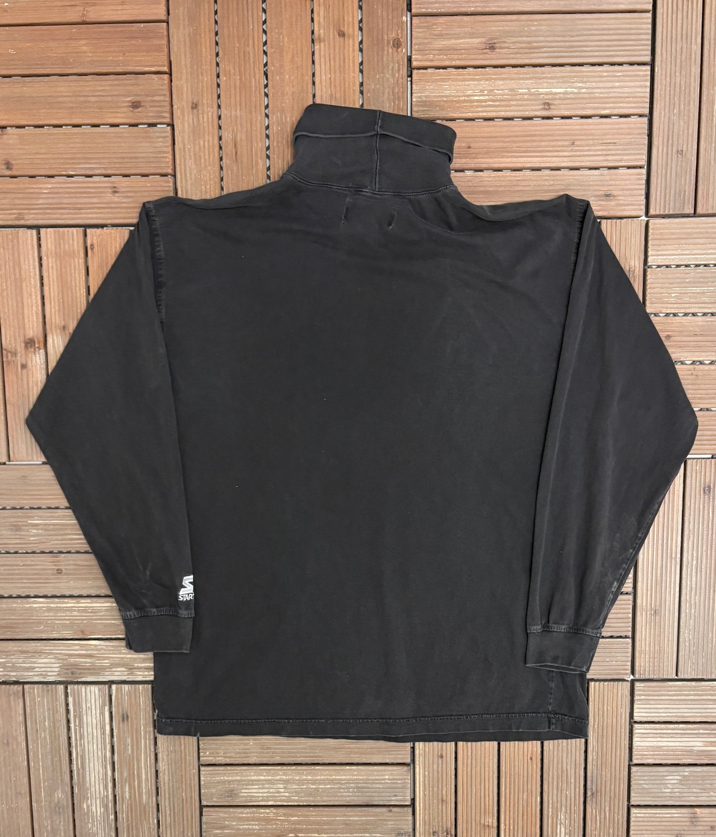 Pittsburgh Steelers Embroidered Graphic Turtleneck | Size X-Large | Vintage 1990s NFL Football Starter Black T-Shirt |