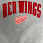 Detroit Red Wings Stitched Graphic Crewneck | Size Medium | Vintage 1990s NHL Hockey Grey Sweater |