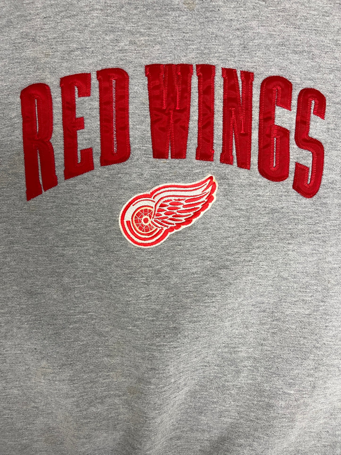 Detroit Red Wings Stitched Graphic Crewneck | Size Medium | Vintage 1990s NHL Hockey Grey Sweater |