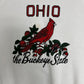 Ohio The Buckeye State Graphic Crewneck | Size Medium | Vintage 1980s Tourist White Sweater |